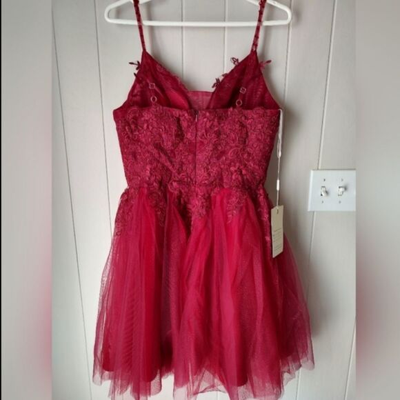 Gown Gallery Red Lace Tulle Dress size 6. *See measurements in photos - Picture 5 of 10